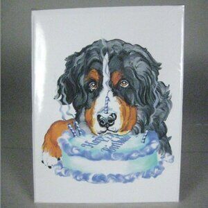 Bernese Mountain Dog Birthday Card Pack 10 Generic Happy Blue Cake Envelopes